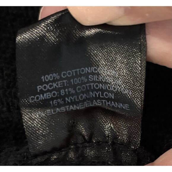 Vera Wang Collection Black Gray Thick Sweatshirt Silk Pouch On Back Size Medium - Picture 8 of 9